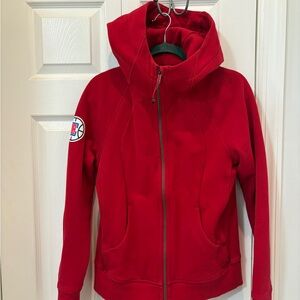 Red Lululemon Scuba Hooded Zip-Up Jacket